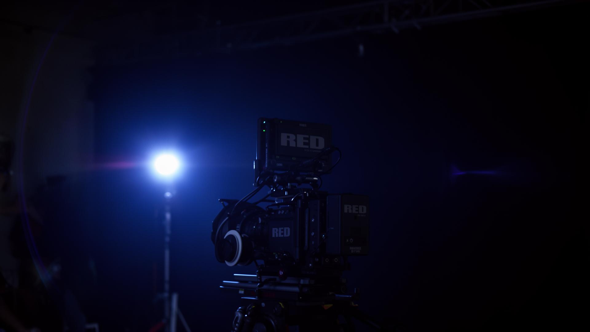 Cinema camera on a film set